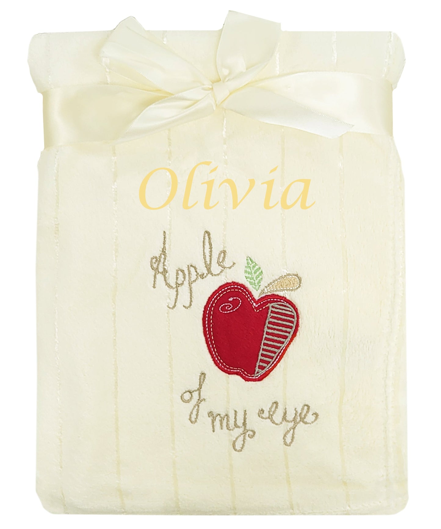 Personalised Baby Cream Apple Blanket