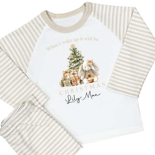 Personalised Christmas Pyjamas Beige