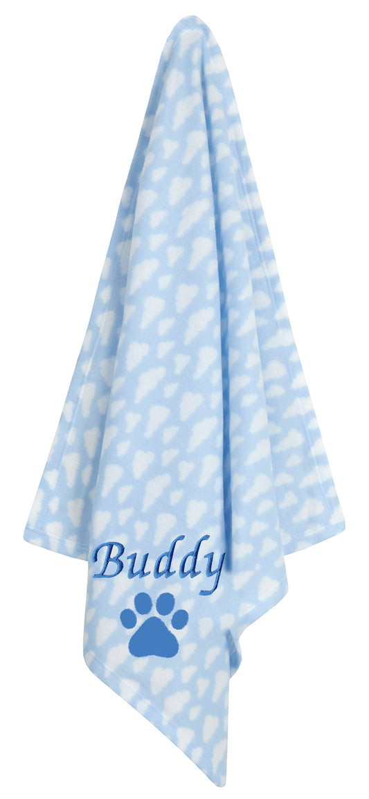 Personalised Blue Cloud Pet Blankets