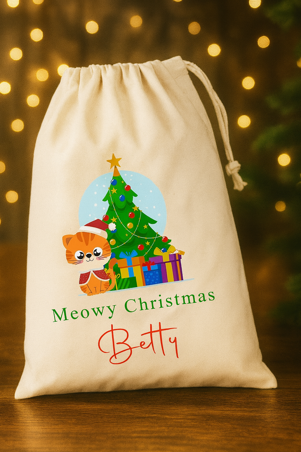 Personalised Pet Christmas Sack – Cat Xmas Gift