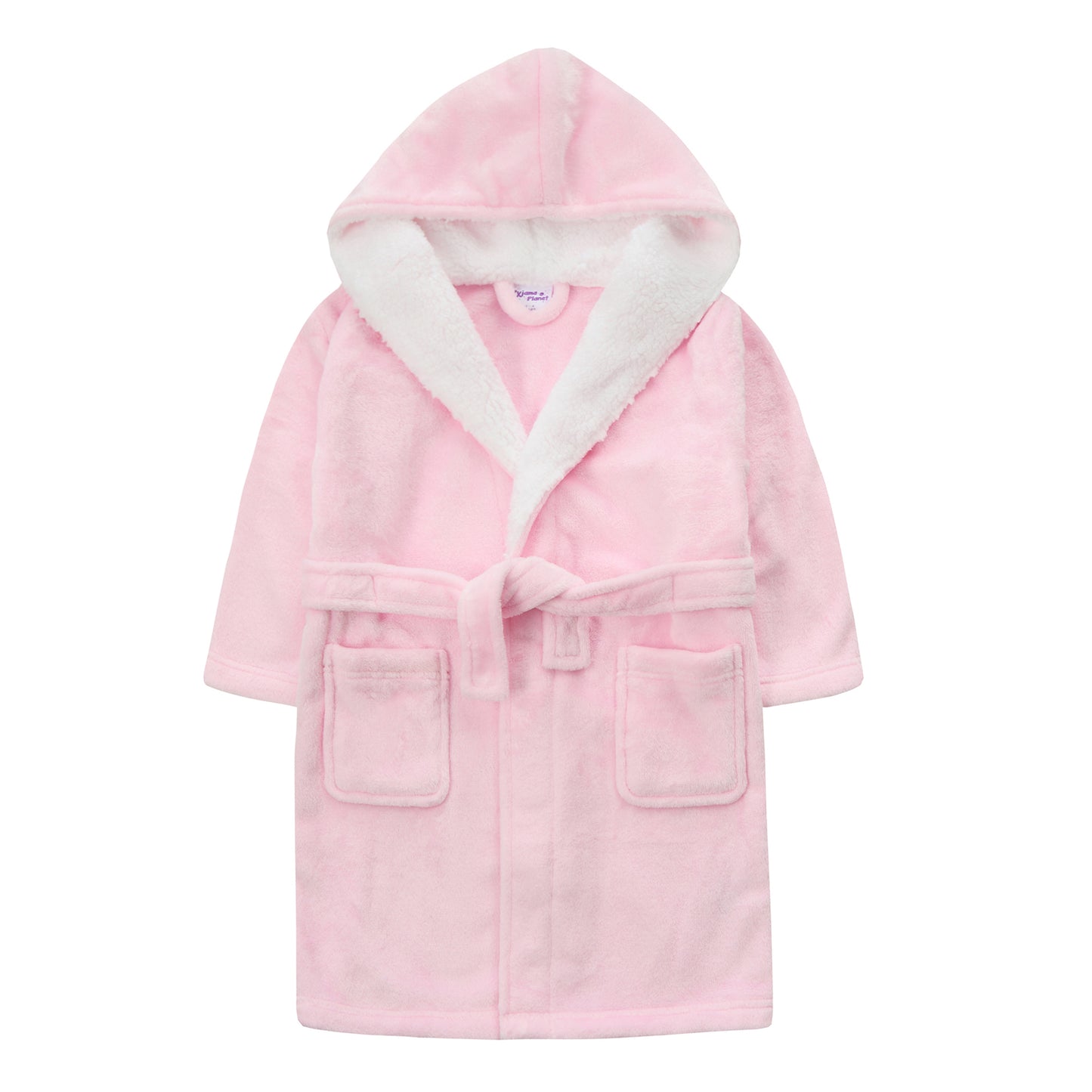 Girls Dressing Gown - Contrast Pale Pink