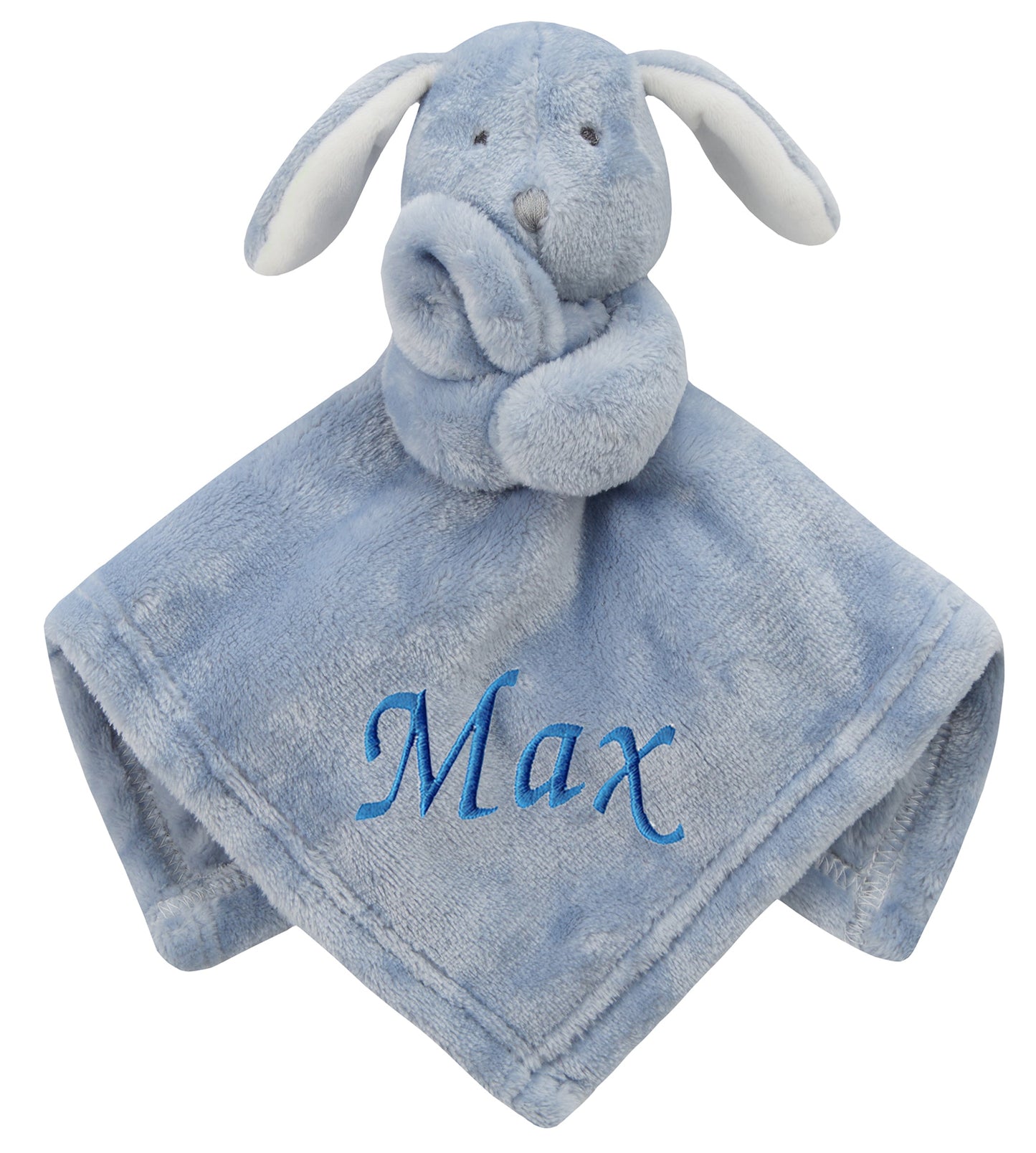 Personalised Baby Rabbit Comforter Blanket - Dusky Blue