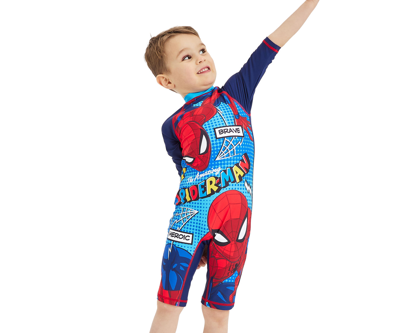 Boys Spiderman Swimsuit All In One Sun Safe UPF40