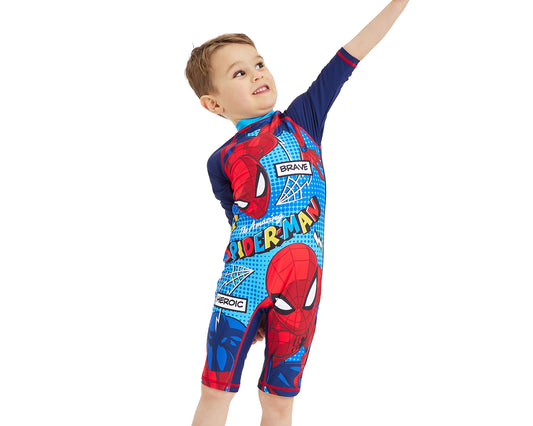 Boys Spiderman Swimsuit All In One Sun Safe UPF40