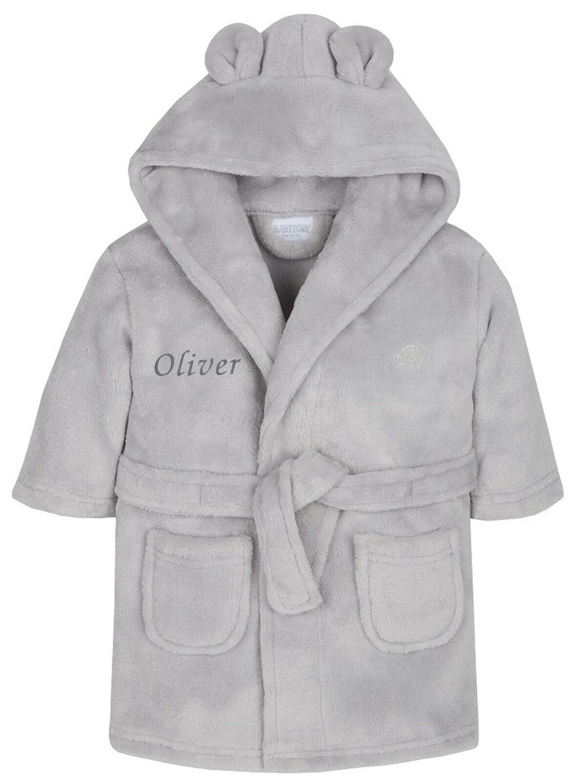 Personalised Blue Bear Ear Dressing Gown