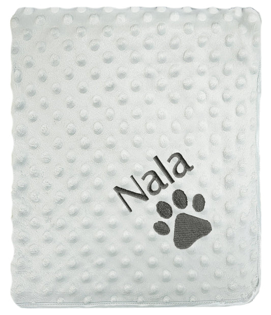 Personalised Pet Blanket - Bobble Grey Paw