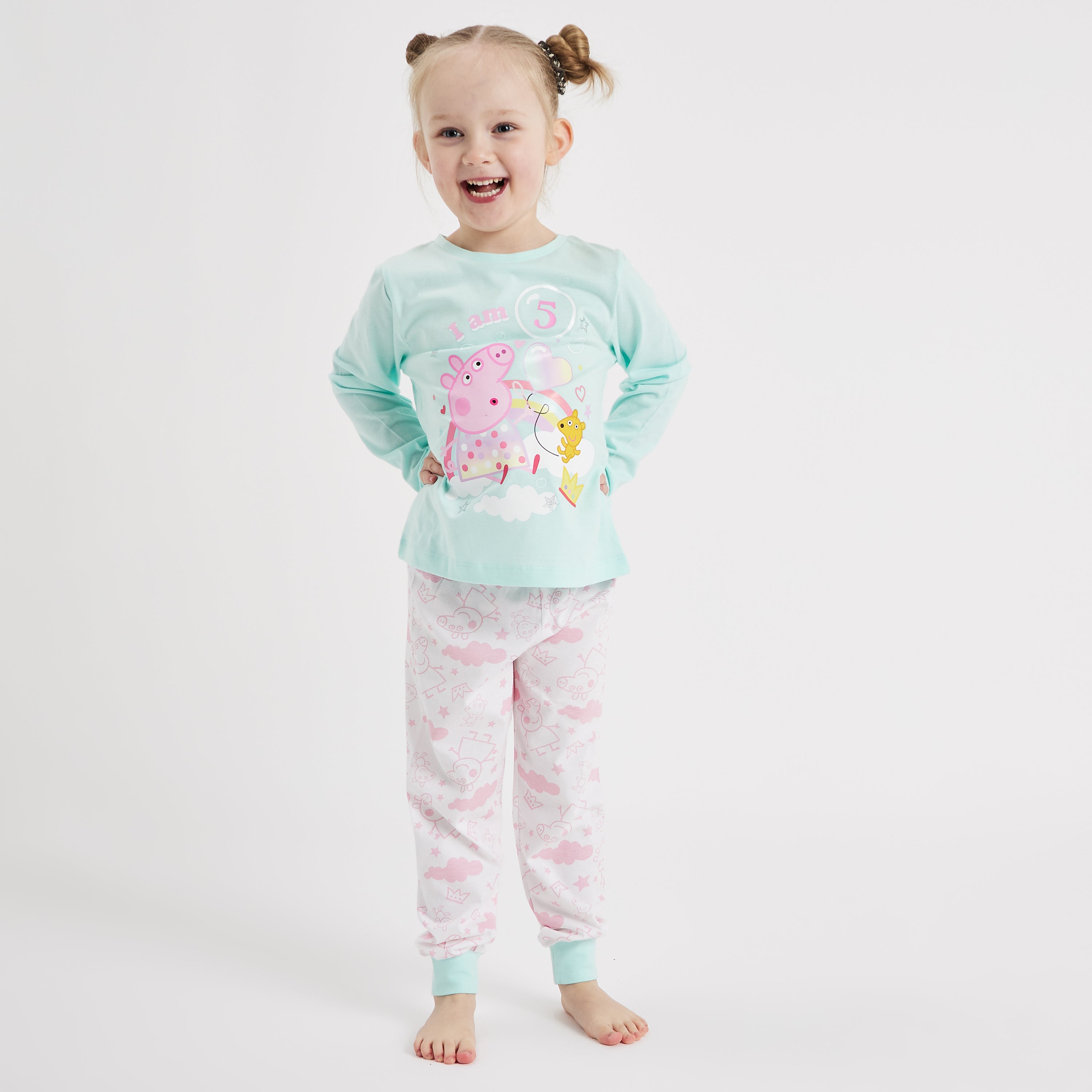 Pyjama Fille Peppa Pig - Manches Longues Chaud, Imprimé Evie Et George, Confort Doux Pour Enfants