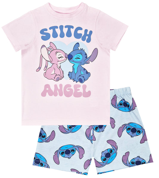 Disney Lilo & Stitch Short Girls Pyjamas - Stitch & Angel