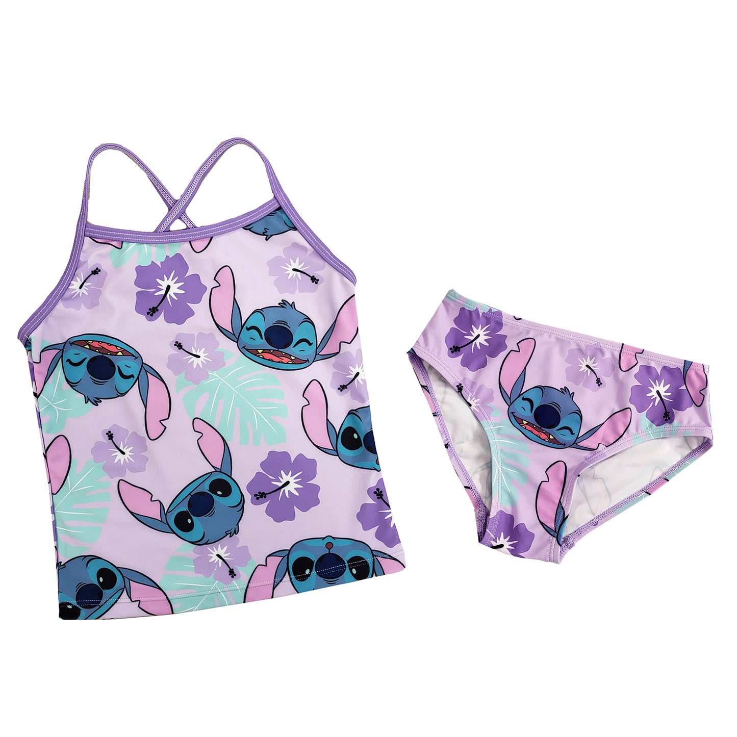 Girls Disney Lilo & Stitch Two Piece Tankini Swimming Costume