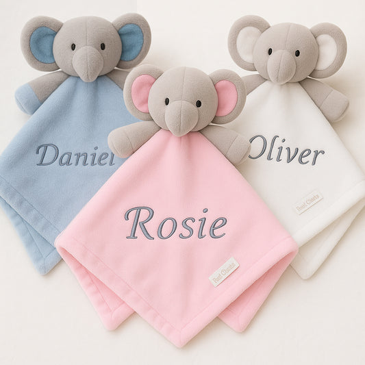 Personalised Baby Elephant Comforter Blanket