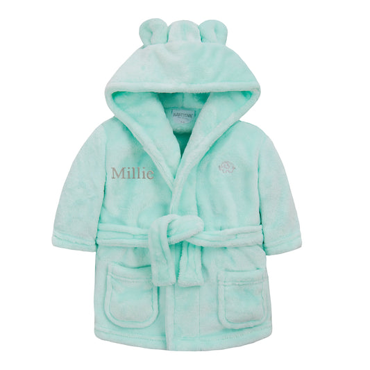 Personalised Mint Bear Ear Dressing Gown