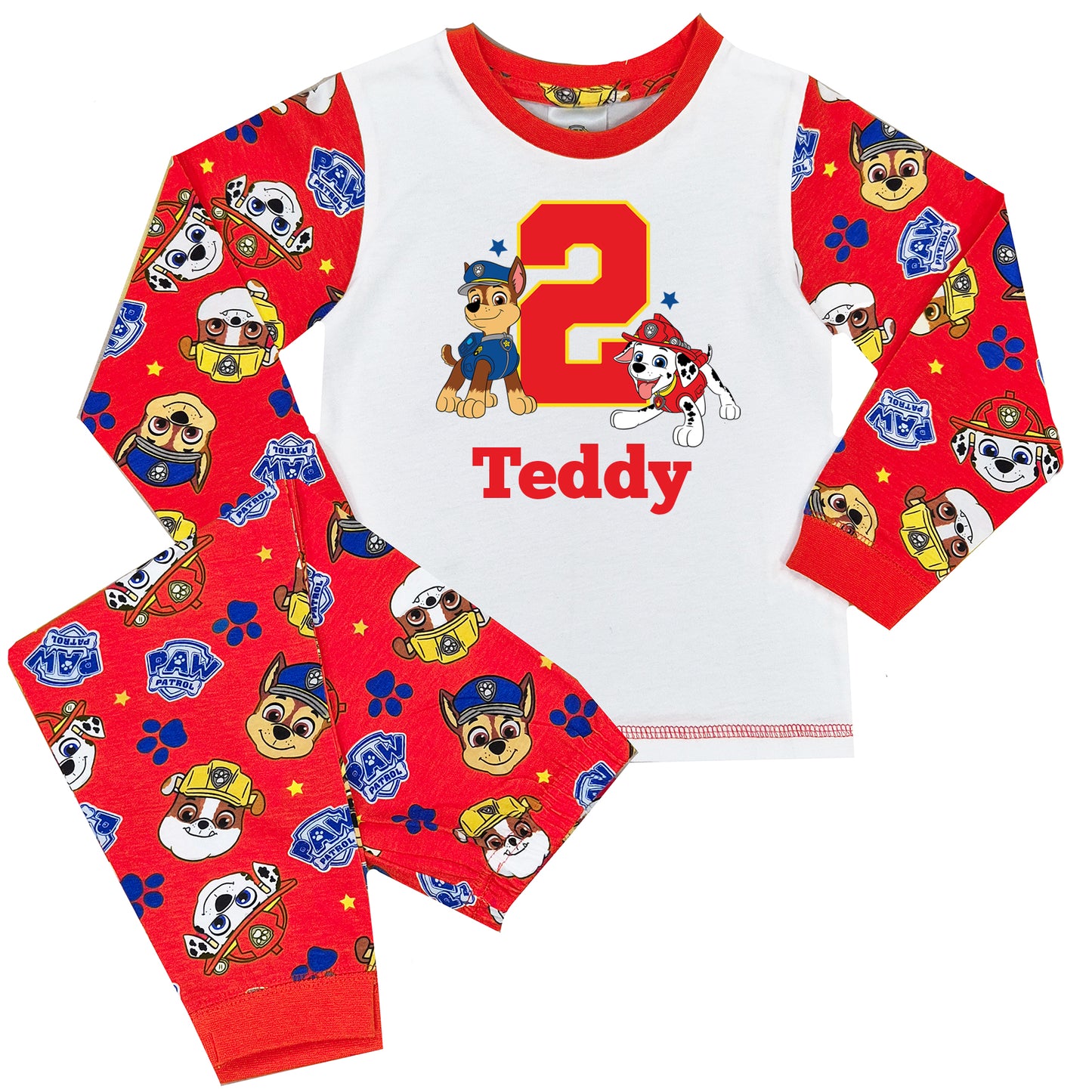 Personalised Paw Patrol Birthday Pyjamas - Number