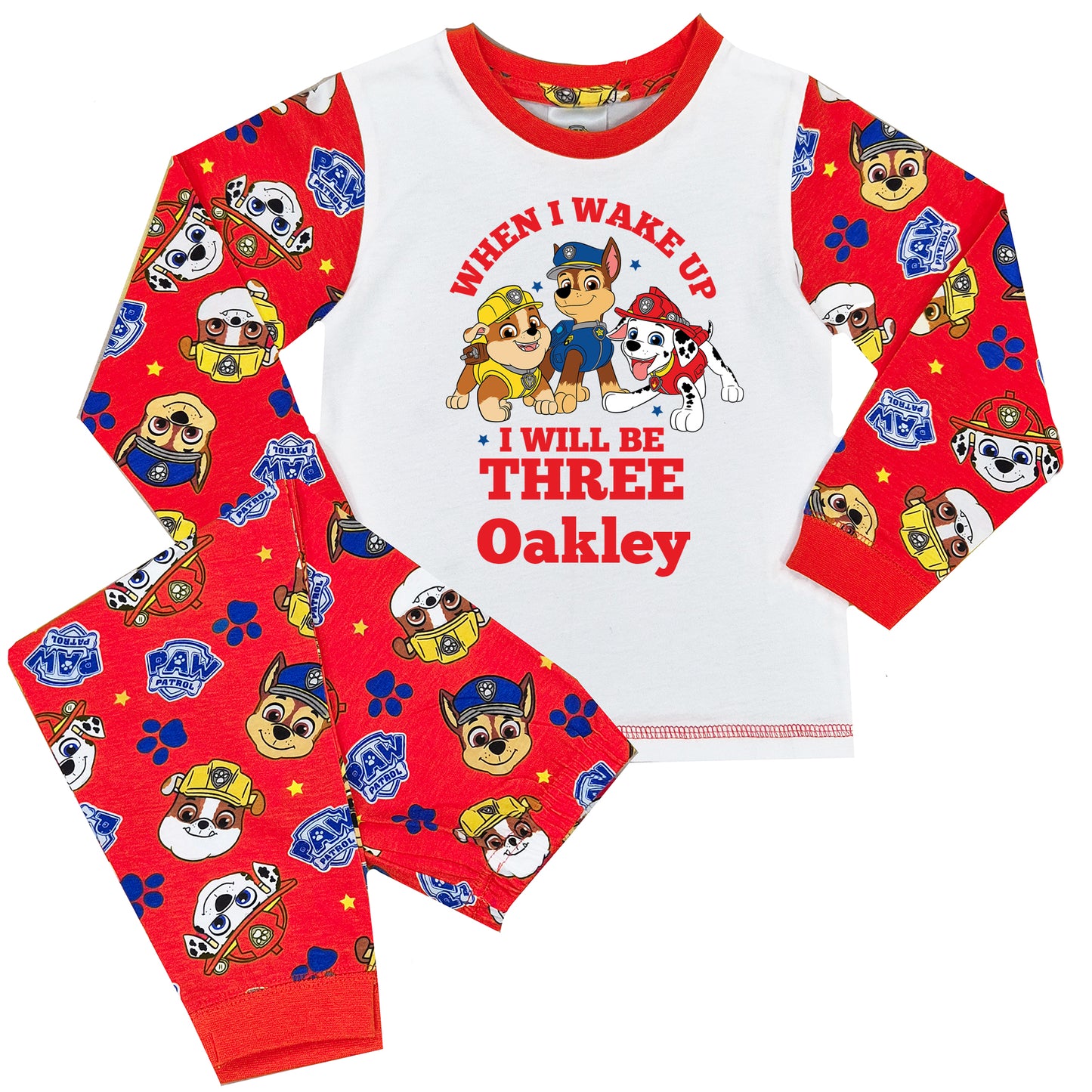 Personalised Paw Patrol Birthday Pyjamas - When I Wake Up