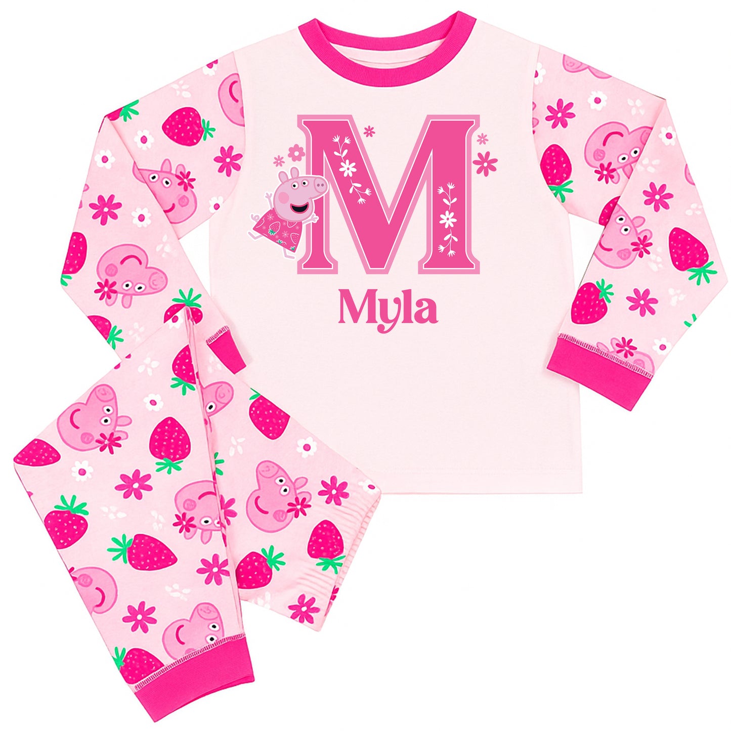 Personalised Peppa Pig Pyjamas - Initial & Name