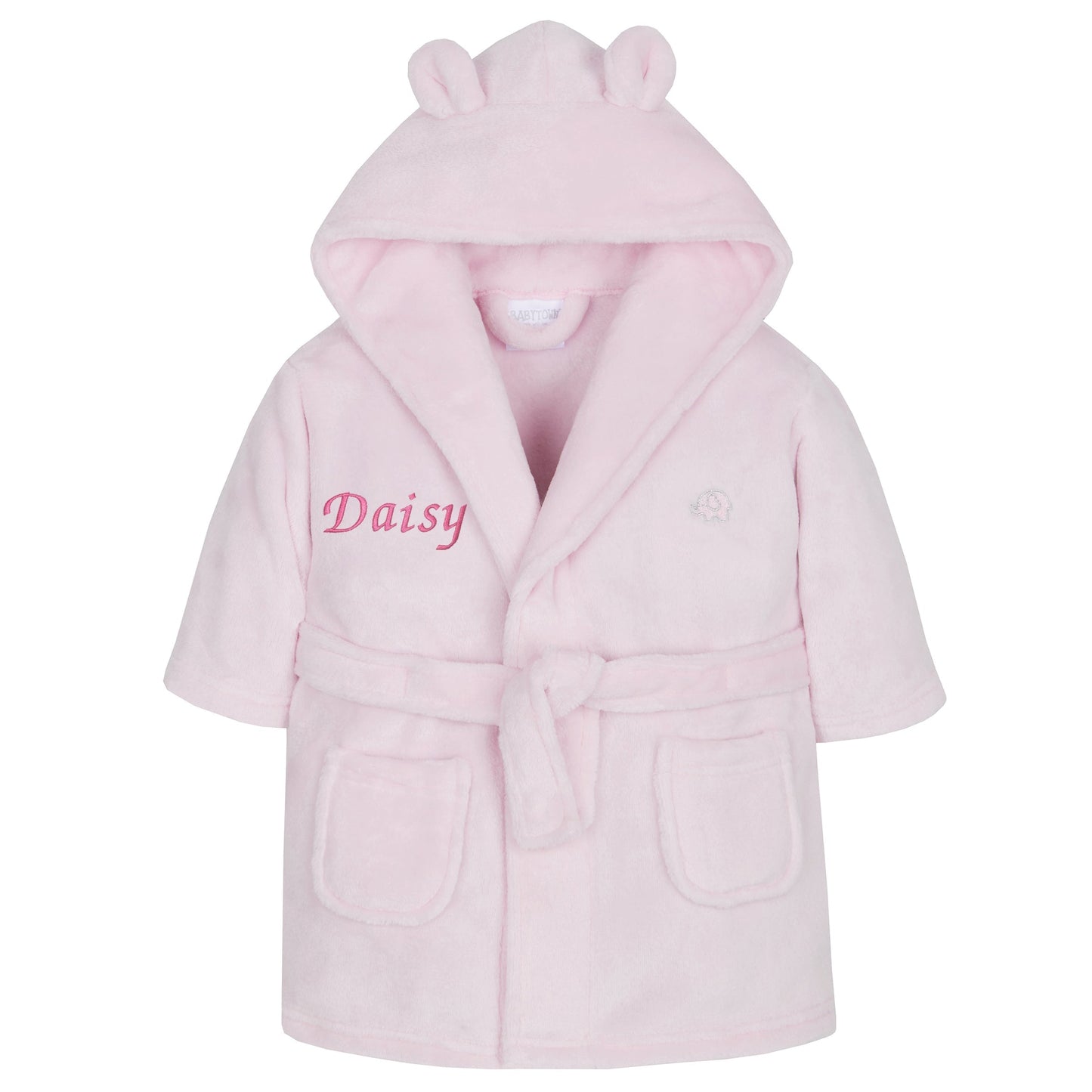 Personalised Pink Bear Ear Dressing Gown