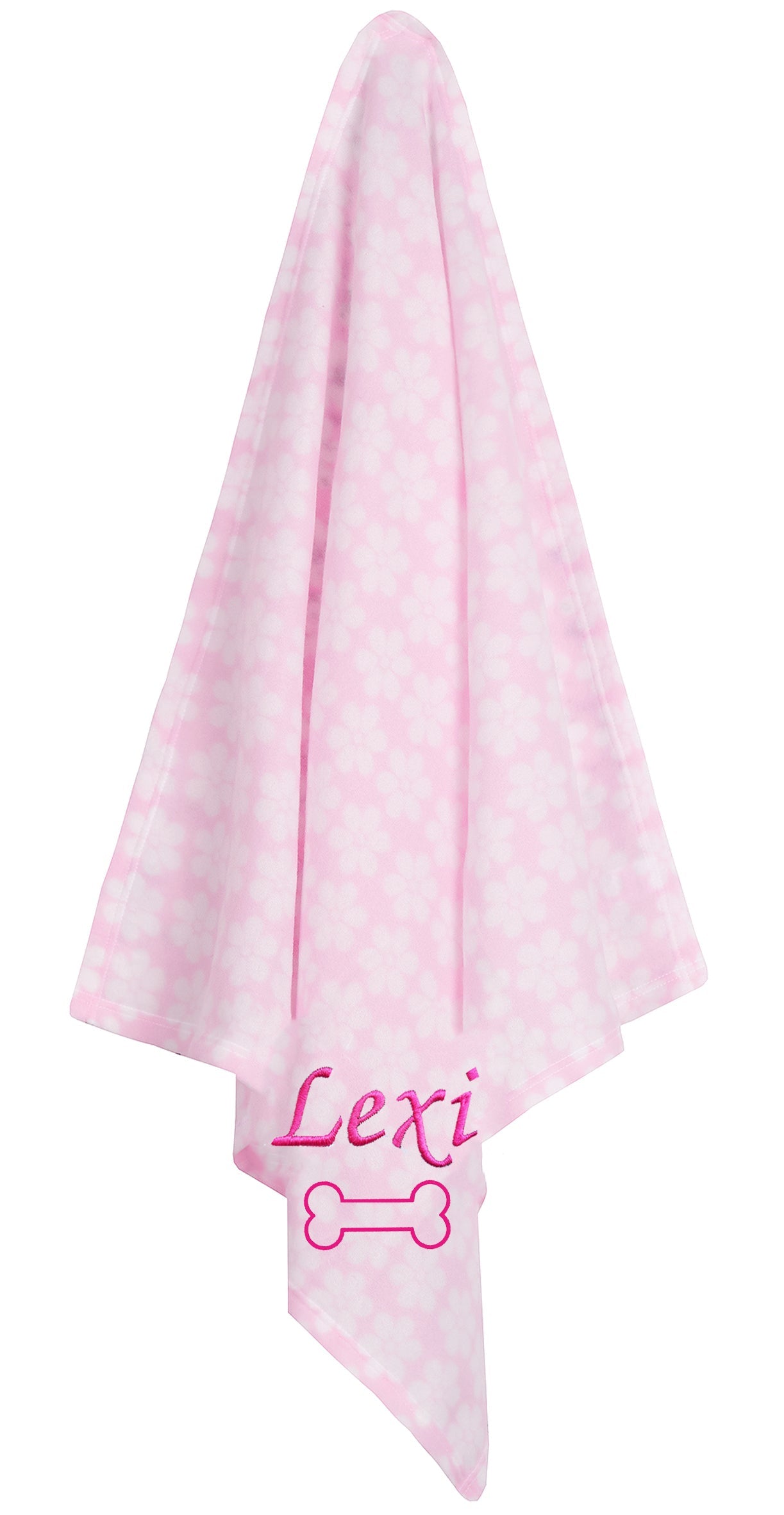 Personalised Pink Flower Pet Blankets