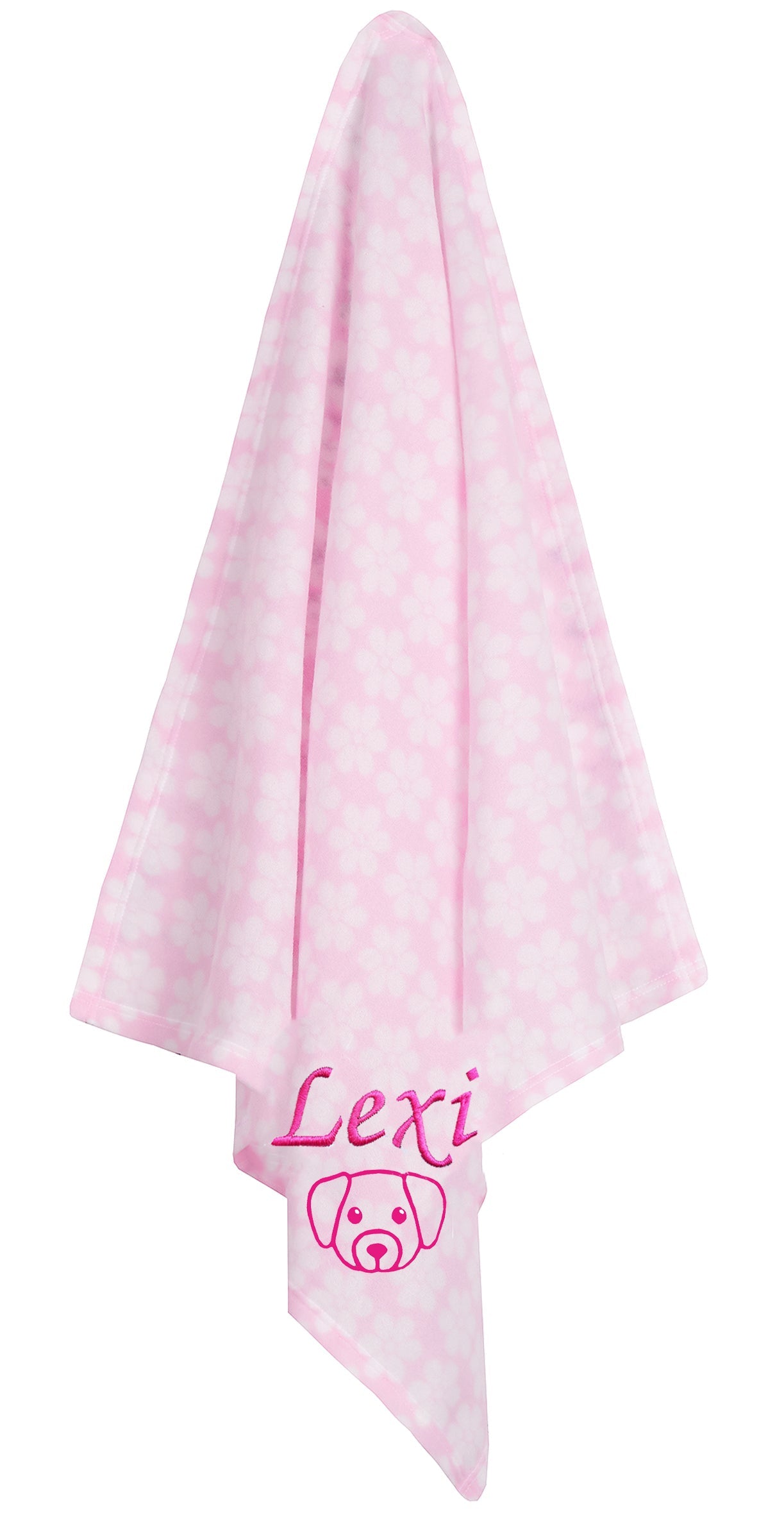 Personalised Pink Flower Pet Blankets