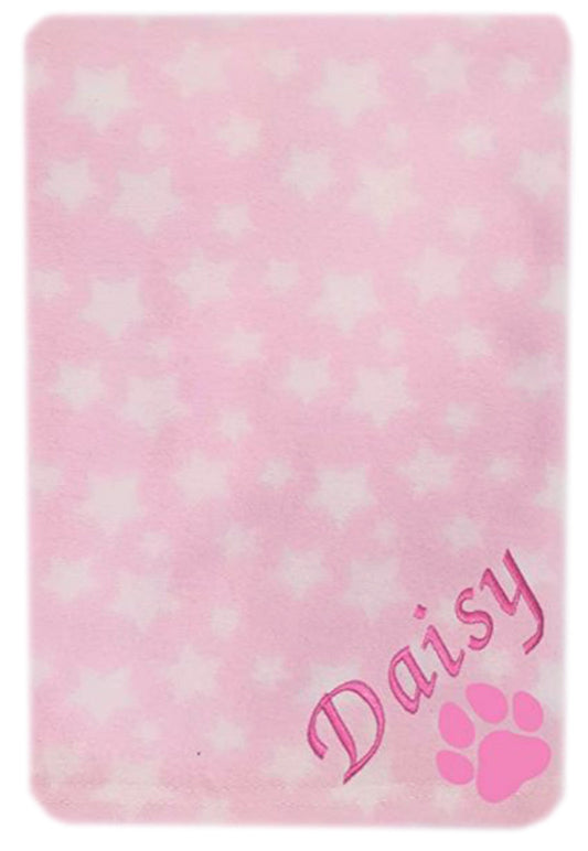 Personalised Pink Star Pet Blankets
