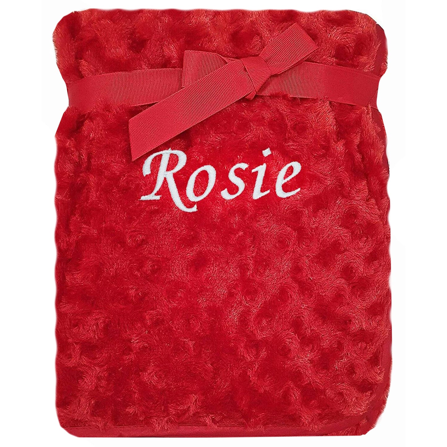 Personalised Red Baby Blanket - Rosebud
