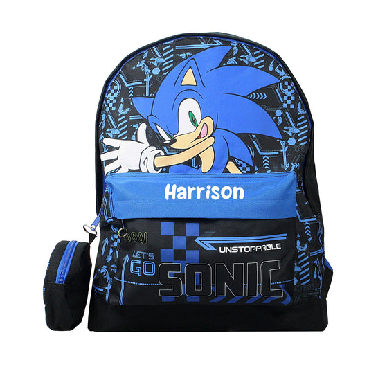 Personalised Sonic the Hedgehog Backpack