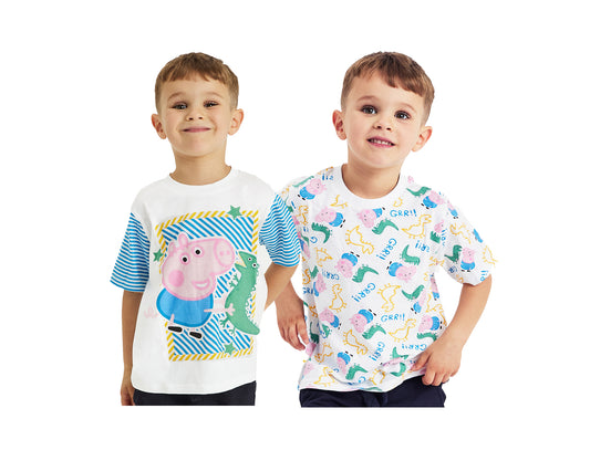 Boys George Pig T Shirts 2 PACK
