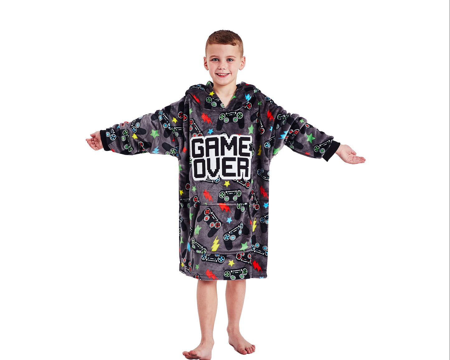 Boys Oversized Hoody Hoodie - Game Over