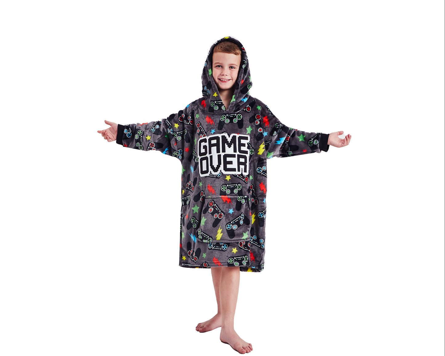 Boys Oversized Hoody Hoodie - Game Over
