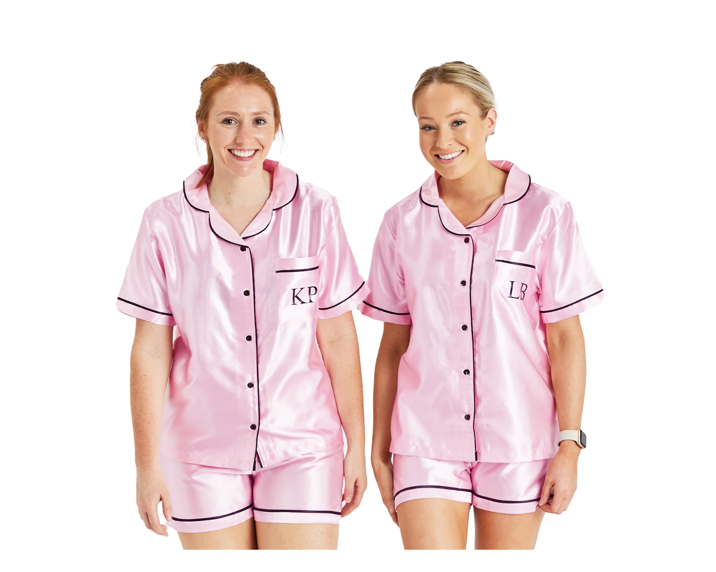 Personalised Ladies Wedding Bridal Party Satin Short Pyjamas