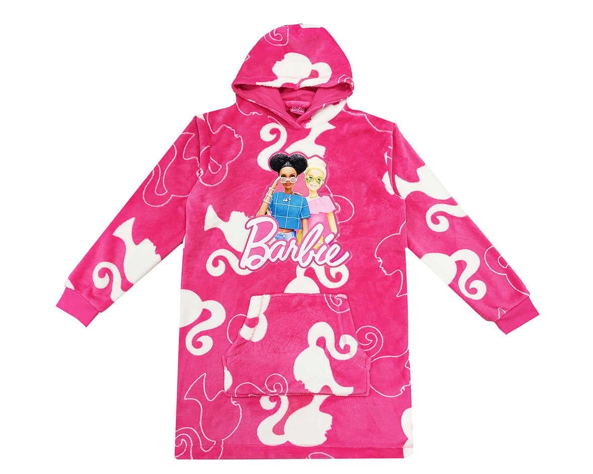 Girls Barbie Oversized Fleece Hoodie