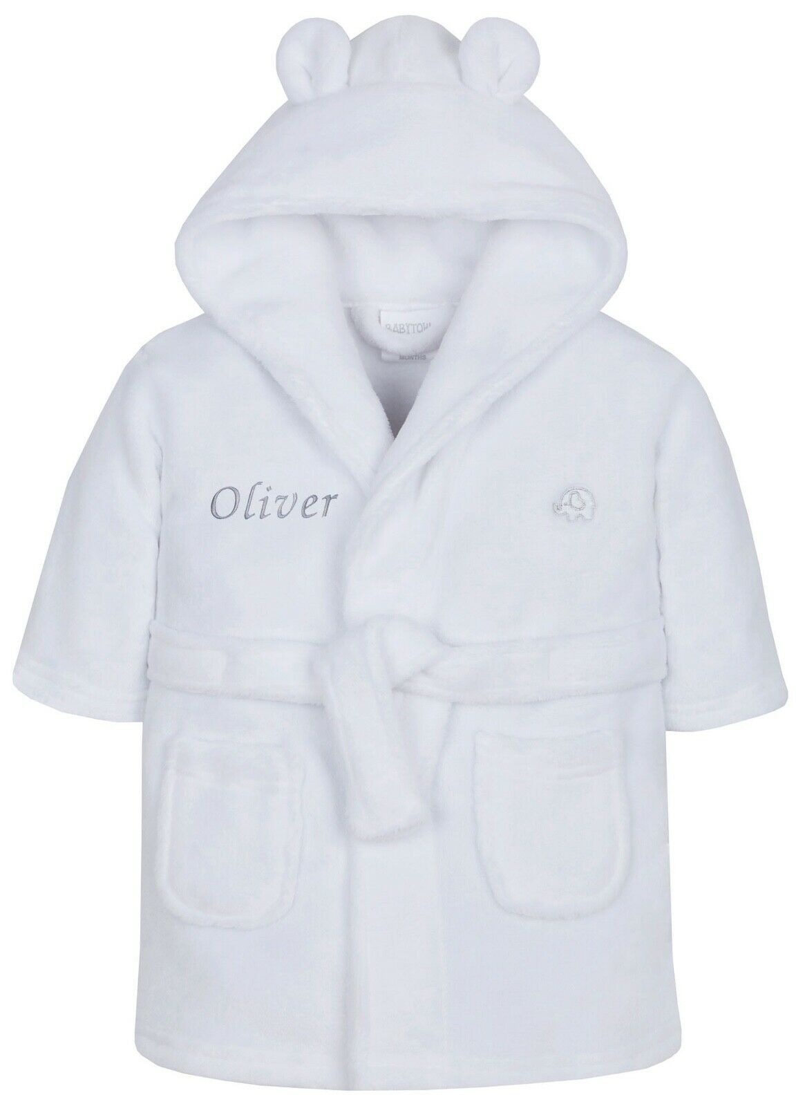 Personalised Blue Bear Ear Dressing Gown