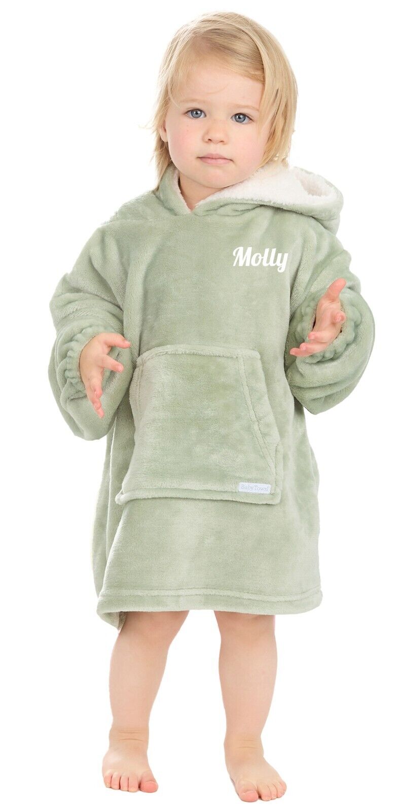 Personalised Kids Hoodie Bear Ear Oversized Blanket Hoody Soft 18ths-6 Years