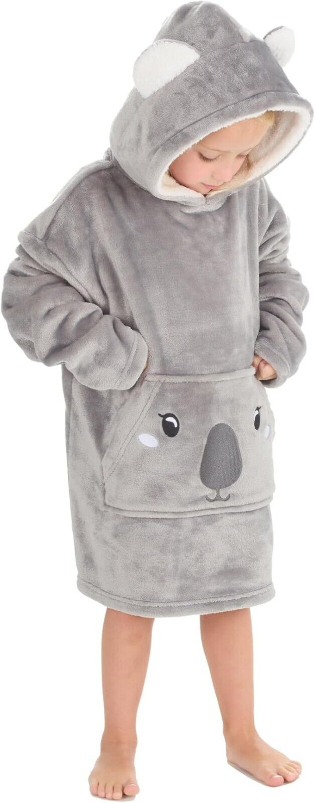 Personalised Kids Hoodie Bear Ear Oversized Blanket Hoody Soft 18ths-6 Years