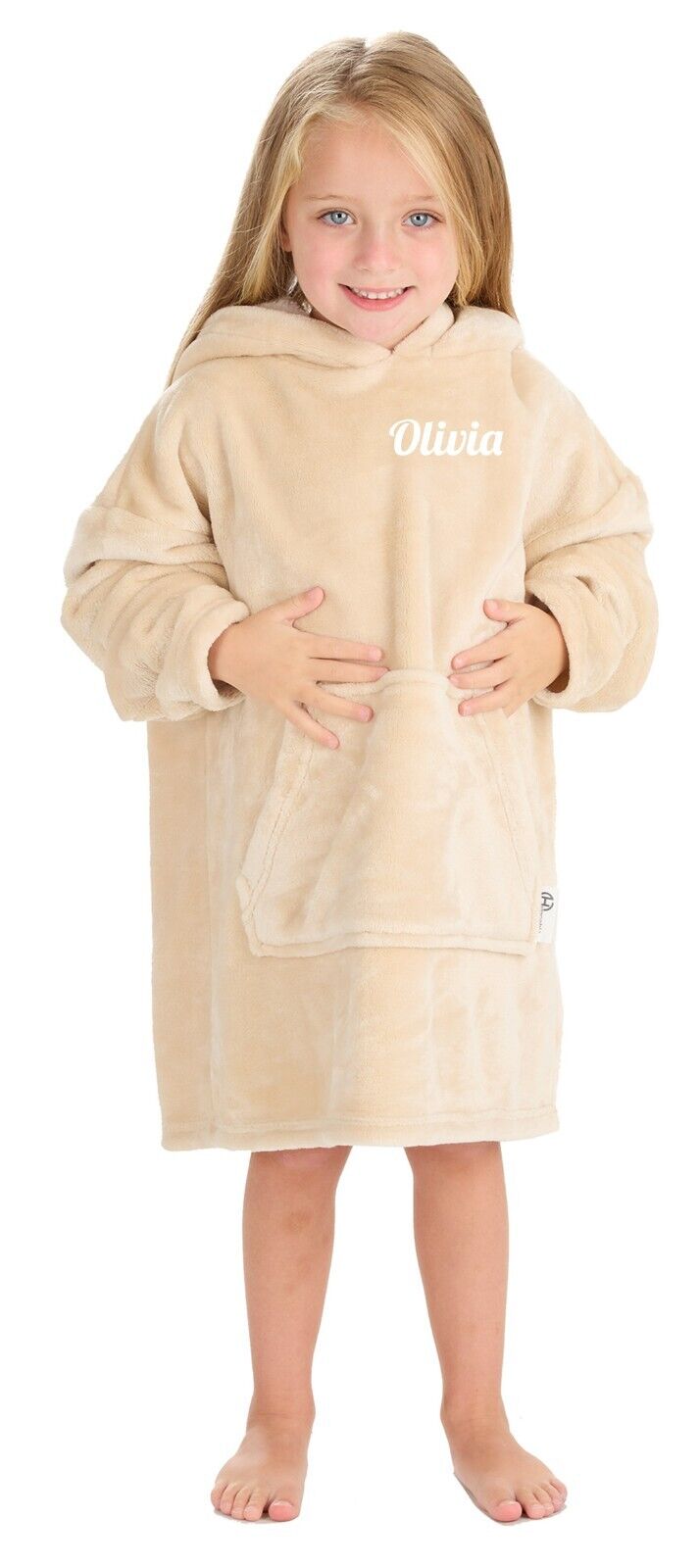 Personalised Kids Hoodie Bear Ear Oversized Blanket Hoody Soft 18ths-6 Years