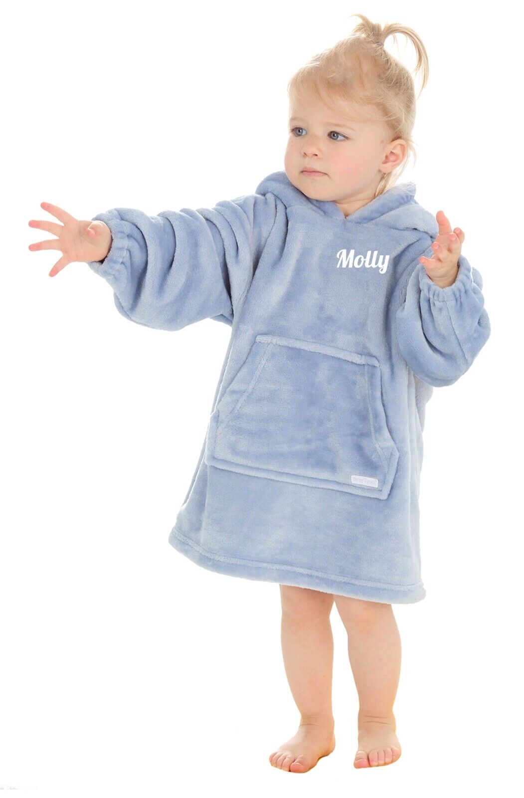 Personalised Kids Hoodie Bear Ear Oversized Blanket Hoody Soft 18ths-6 Years