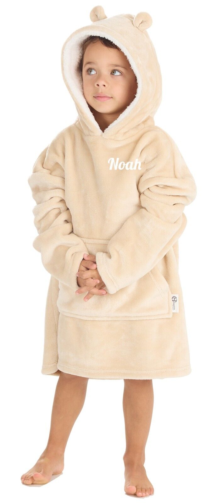 Personalised Kids Hoodie Bear Ear Oversized Blanket Hoody Soft 18ths-6 Years