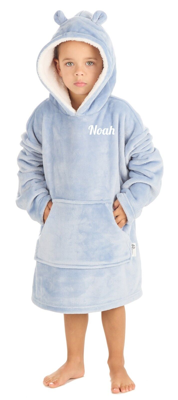Personalised Kids Hoodie Bear Ear Oversized Blanket Hoody Soft 18ths-6 Years
