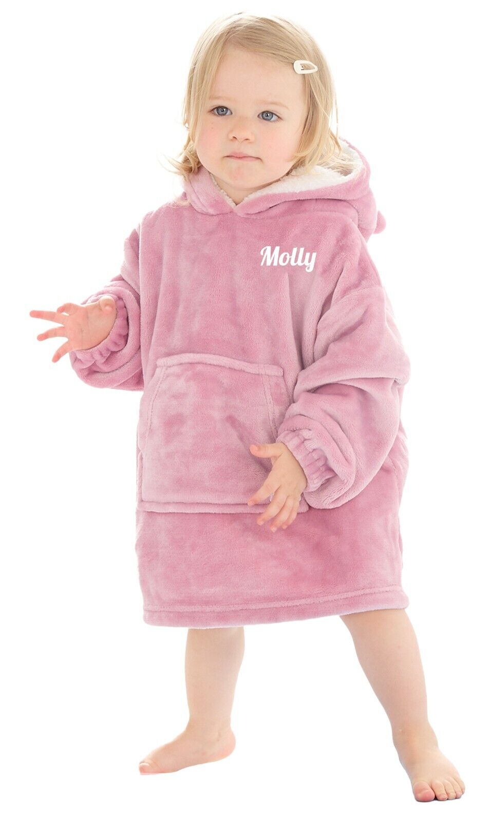 Personalised Kids Hoodie Bear Ear Oversized Blanket Hoody Soft 18ths-6 Years