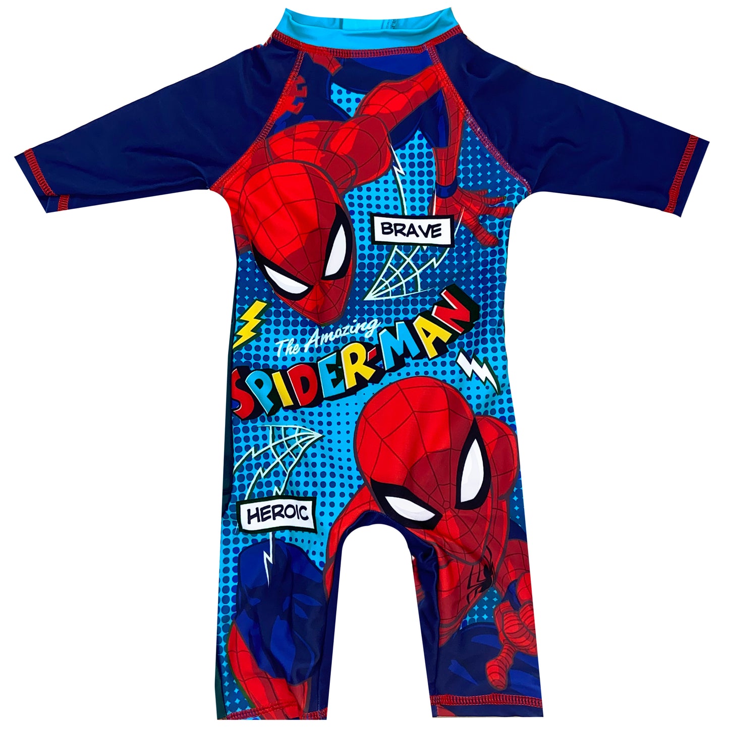 Boys Spiderman Swimsuit All In One Sun Safe UPF40