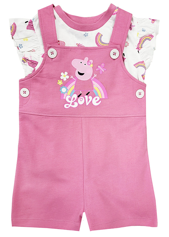 Girls Peppa Pig Dungaree Outfit