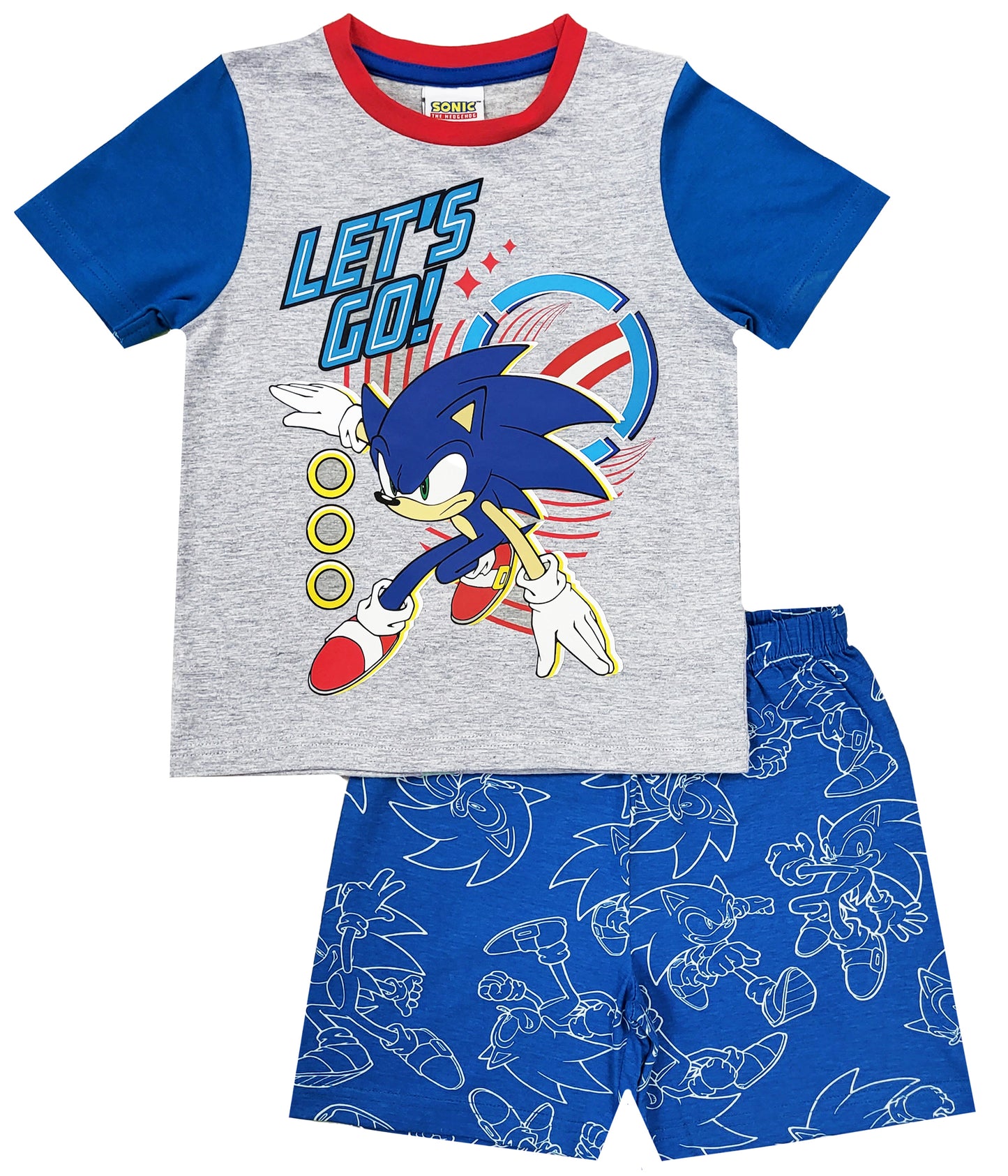 Boys Sonic Short Pyjamas - Lets Go