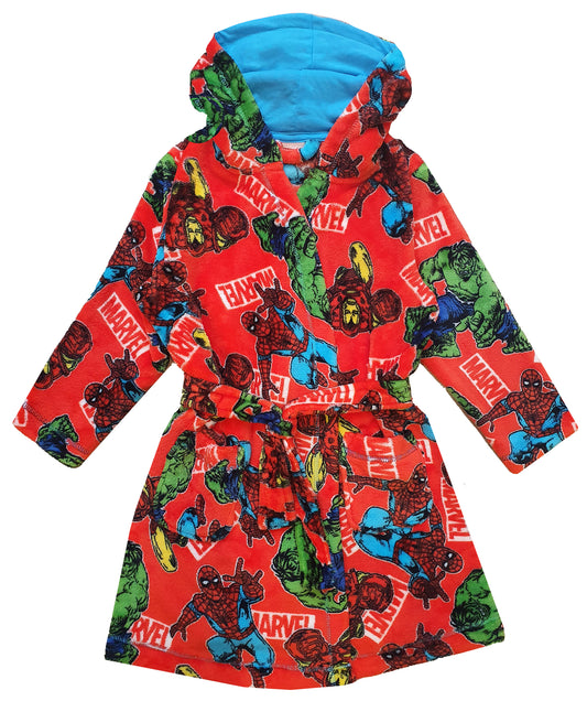 Boys Marvel Spiderman Hulk Iron Man Dressing Gown