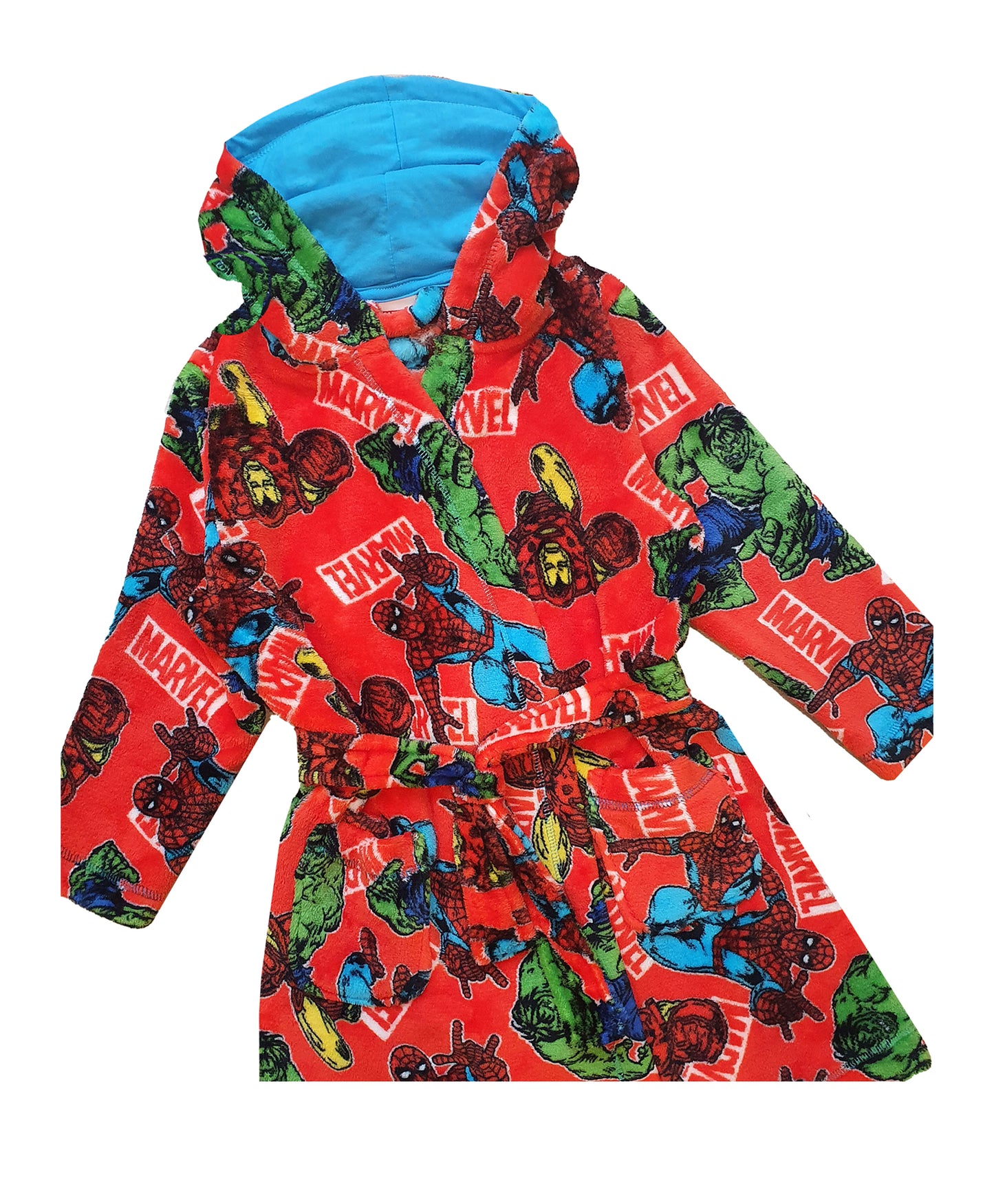 Boys Marvel Spiderman Hulk Iron Man Dressing Gown