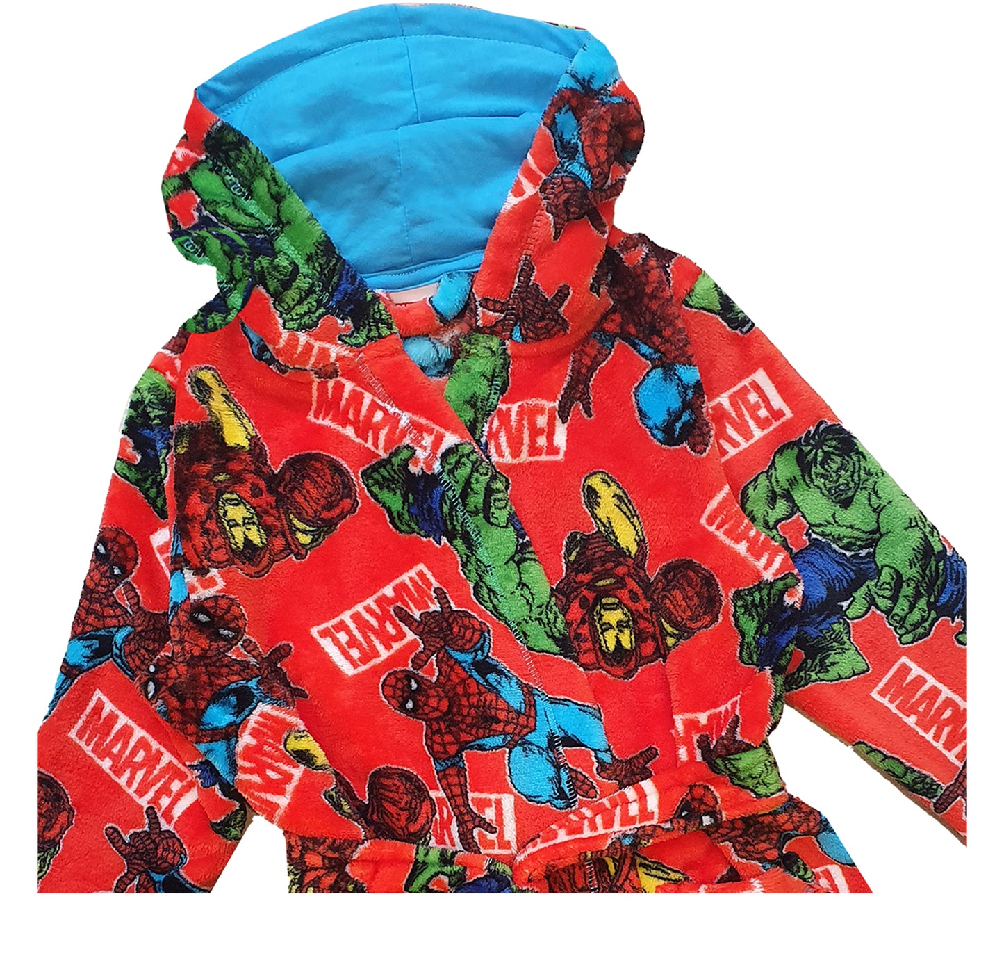 Boys Marvel Spiderman Hulk Iron Man Dressing Gown