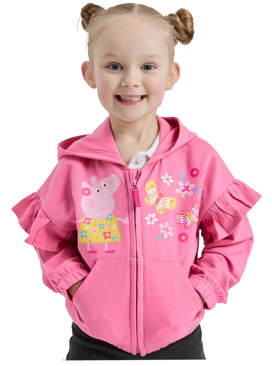 Girls Peppa Pig Zipped Hoodie Jacket