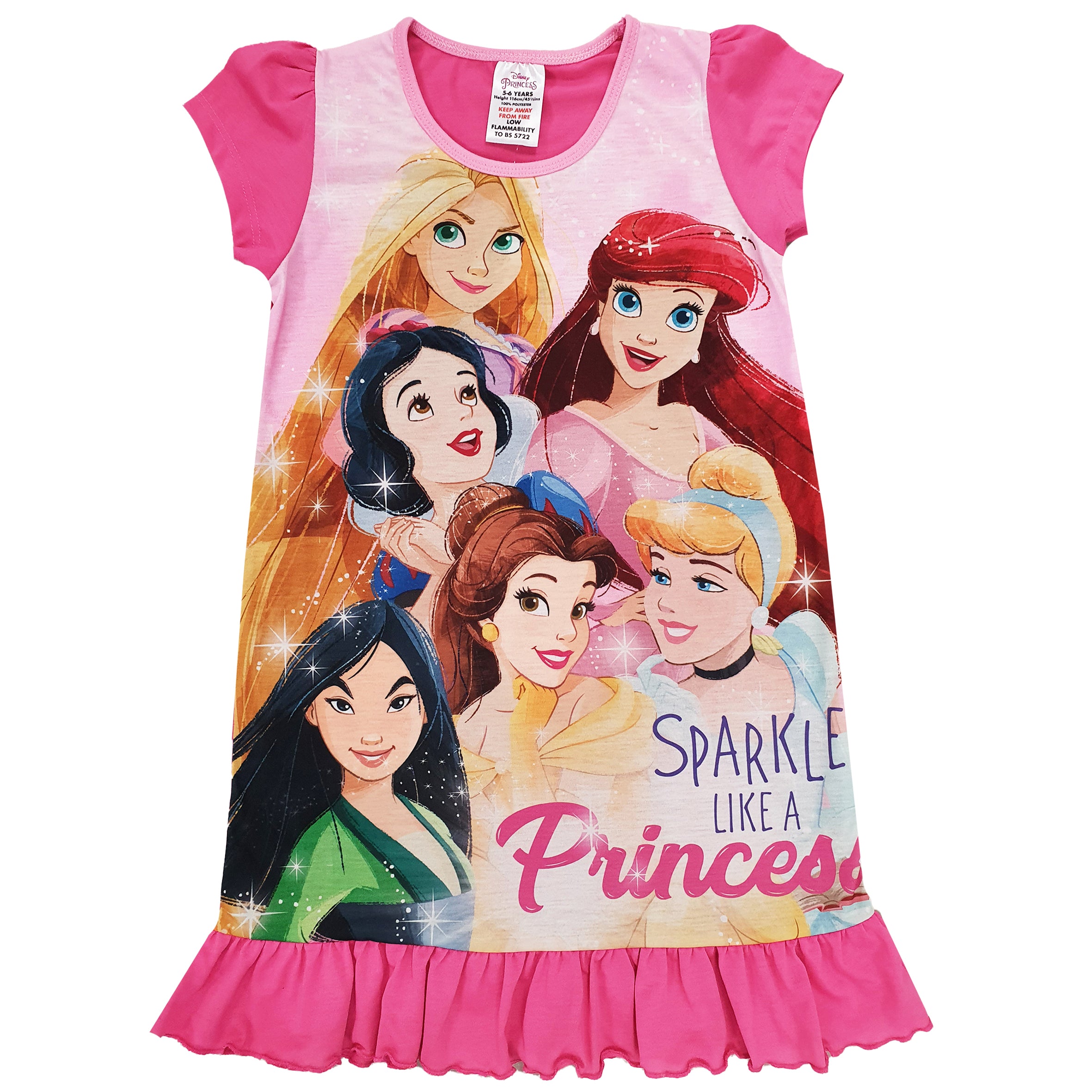 Girls Disney Princess Nightdress Pyjama Planet