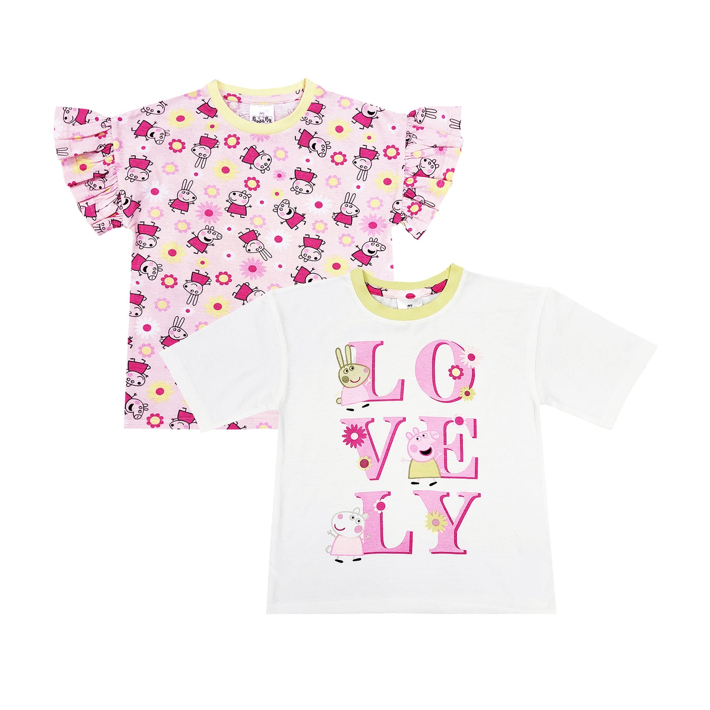 Girls Peppa Pig T Shirts 2 PACK