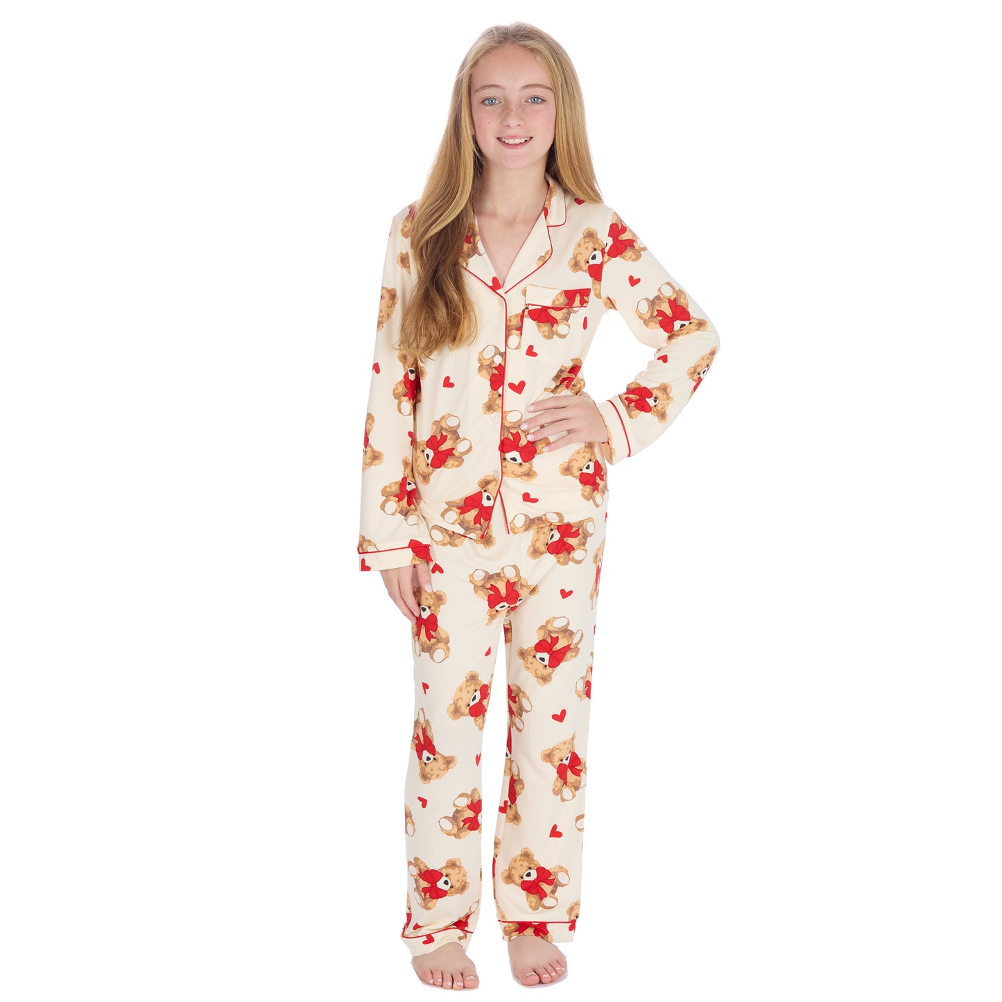 Matching Pyjamas Ladies and Girls - Teddy Bear
