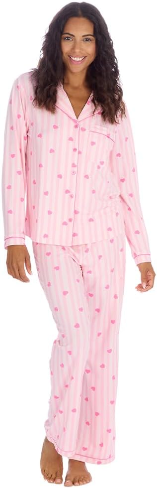 Matching Pyjamas for Ladies and Girls - Heart Striped