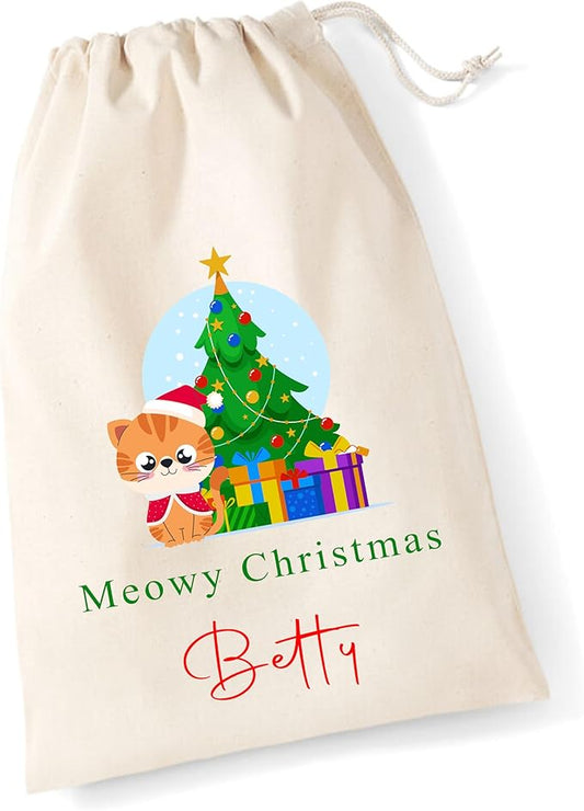 Personalised Pet Christmas Sack – Cat Xmas Gift
