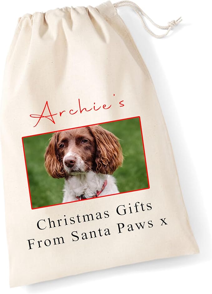 Personalised Pet Christmas Sack – Dog Photo Xmas Gift